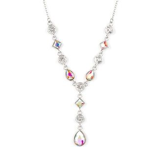 Y necklace with Iridescent stones